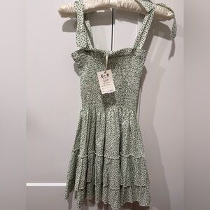 CB POSITANO  Green Floral Mini Dress